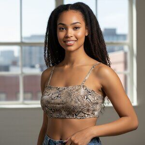 Time and Tru Snake Print Bikini Top | Size 2X